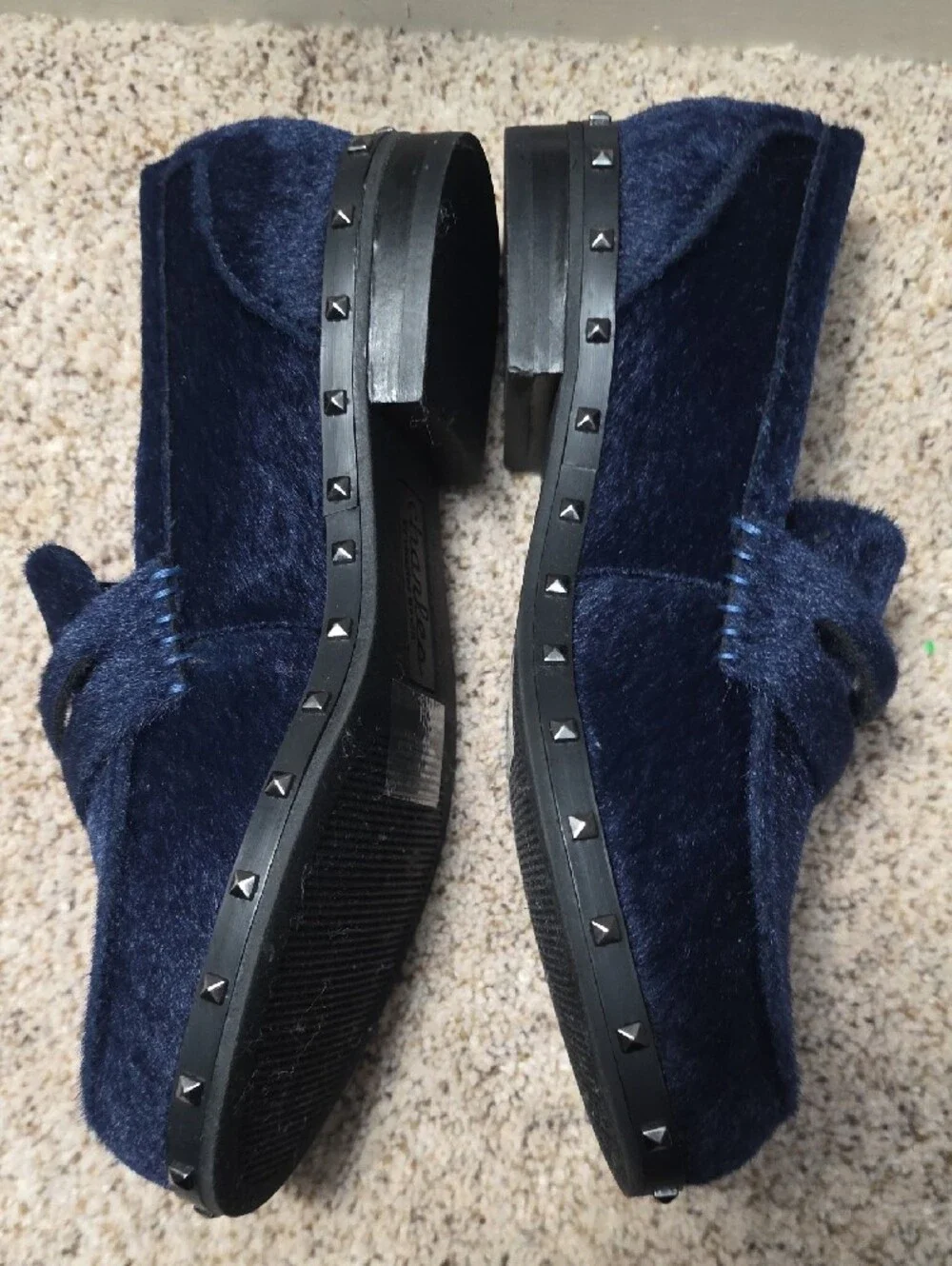 Charles By Charles David Boy's Navy Felt Slip-On Loafers